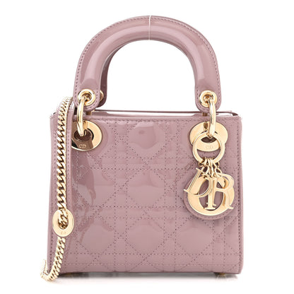 Christian Dior Patent Cannage Mini Lady Dior Peony Pink 1 of 9