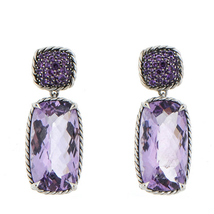 David Yurman Sterling Silver Lavender Amethyst 36mm Chatelaine Drop Earrings 1 of 4