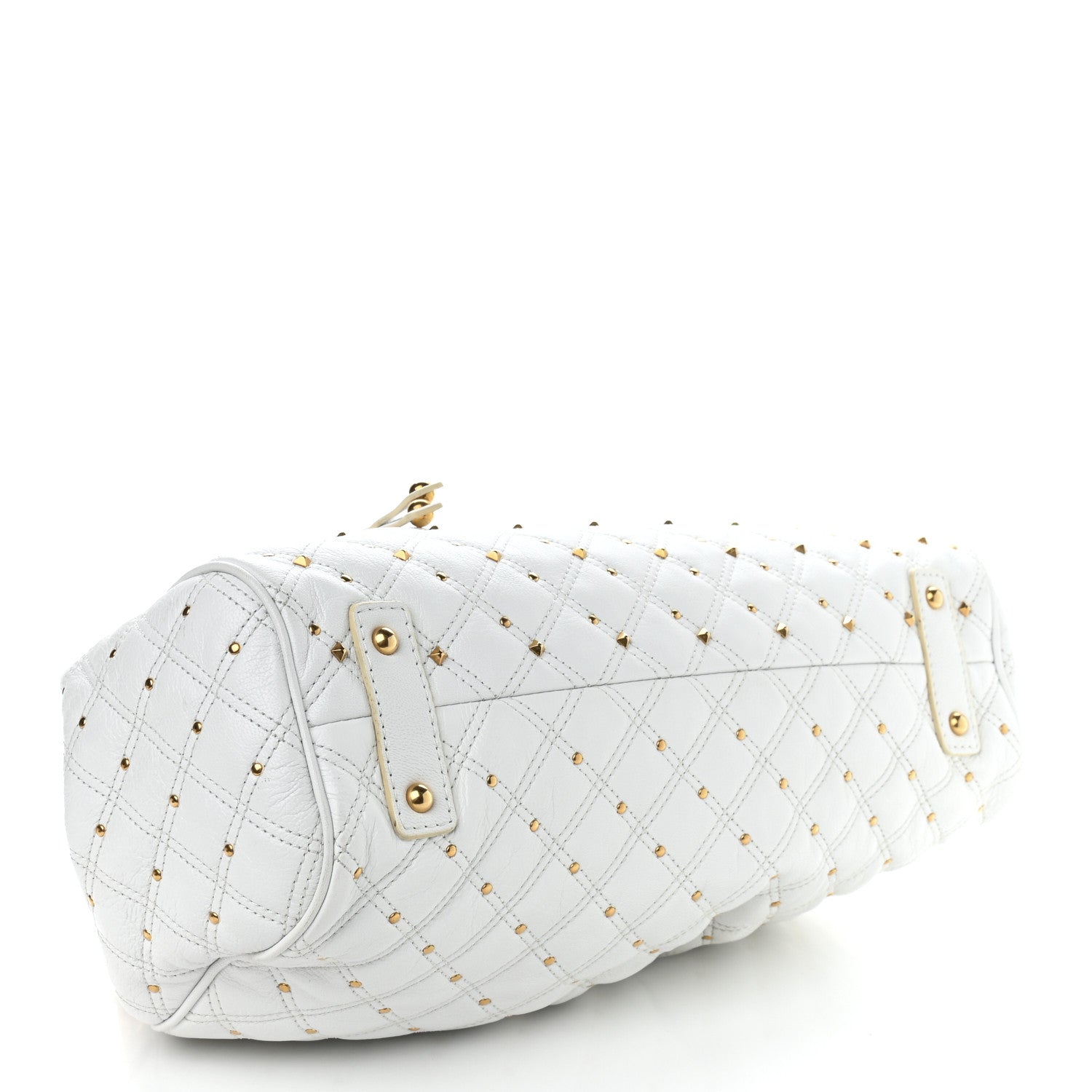 Marc Jacobs Calfskin Quilted Studded Stam White 4 of 11