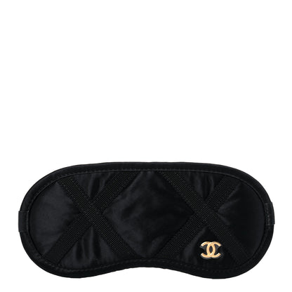 Chanel Nylon Grosgrain Lifestyle Pouch With Sleep Mask Black 12 of 15