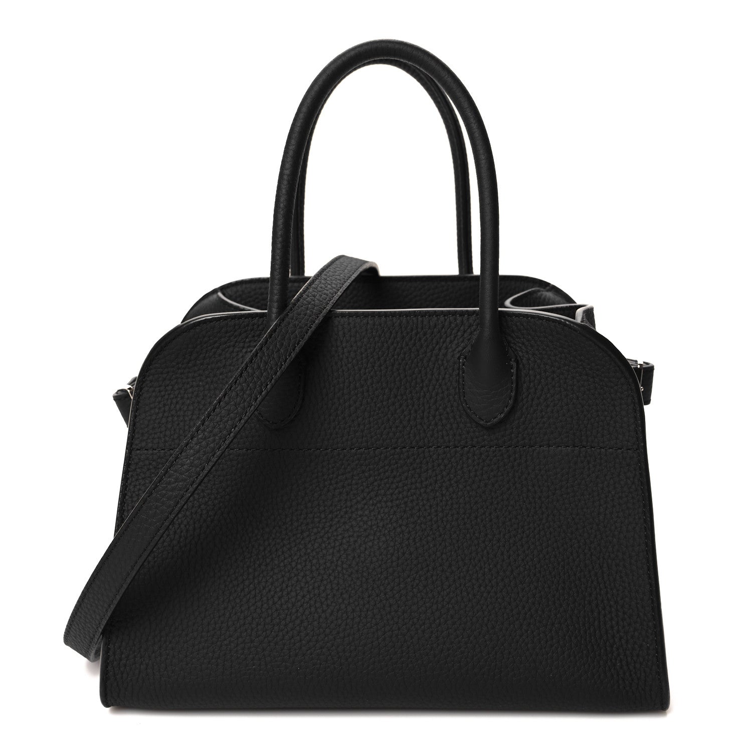 The Row Grained Calfskin Soft Margaux 10 Bag Black 1 of 9
