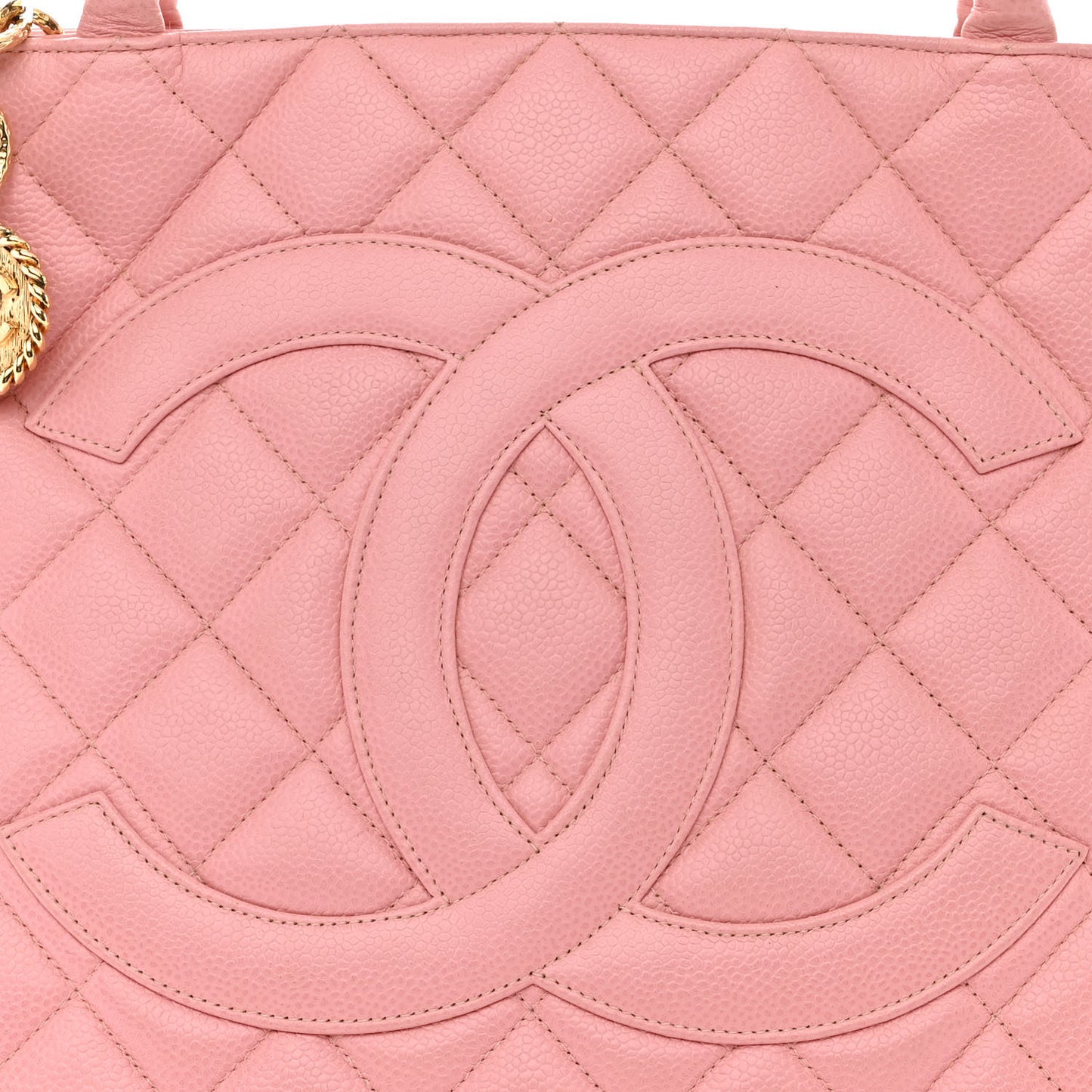 Caviar Quilted Medallion Tote Light Pink