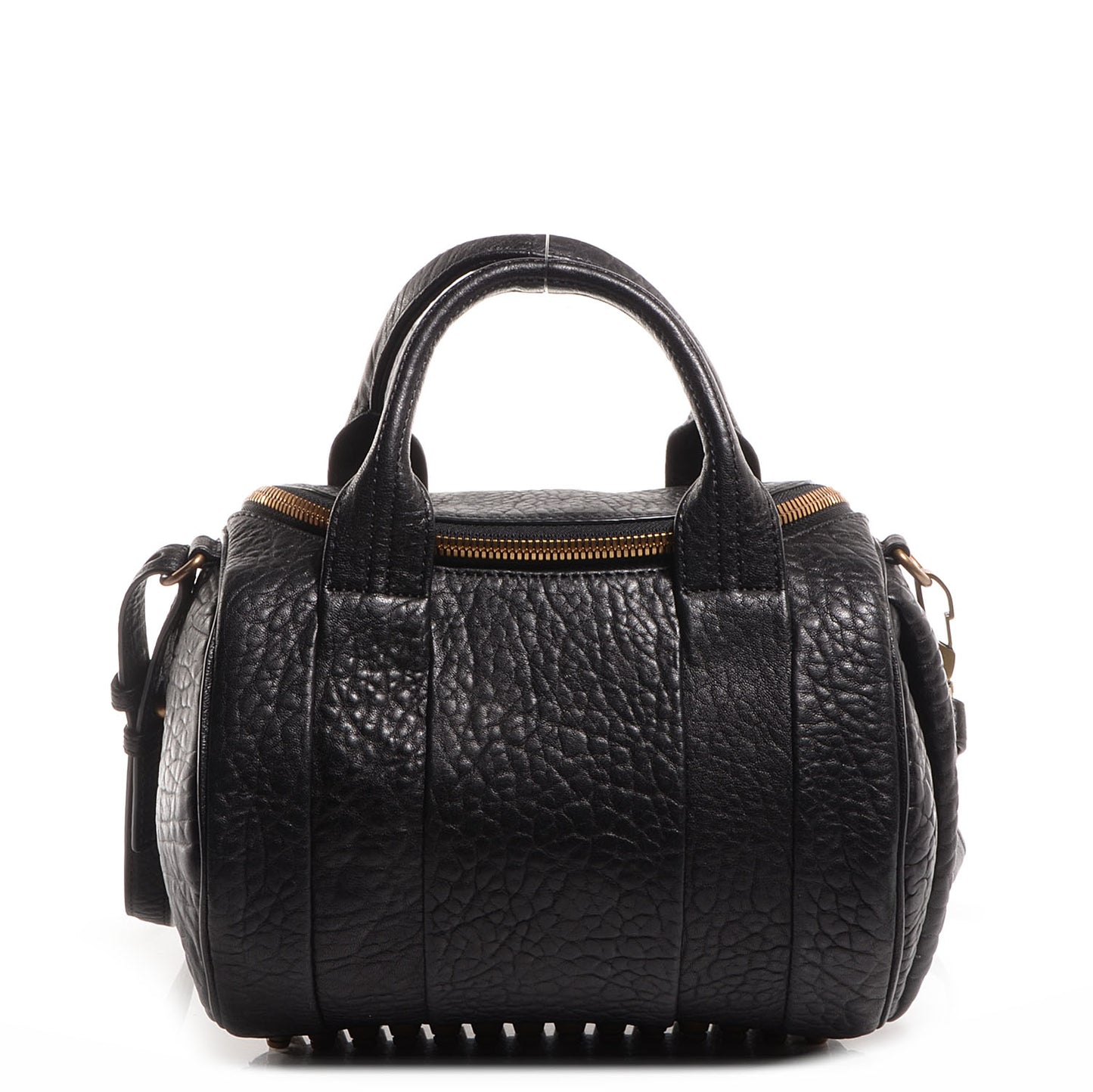 Pebbled Lambskin Rockie Black w Antique Brass Hardware