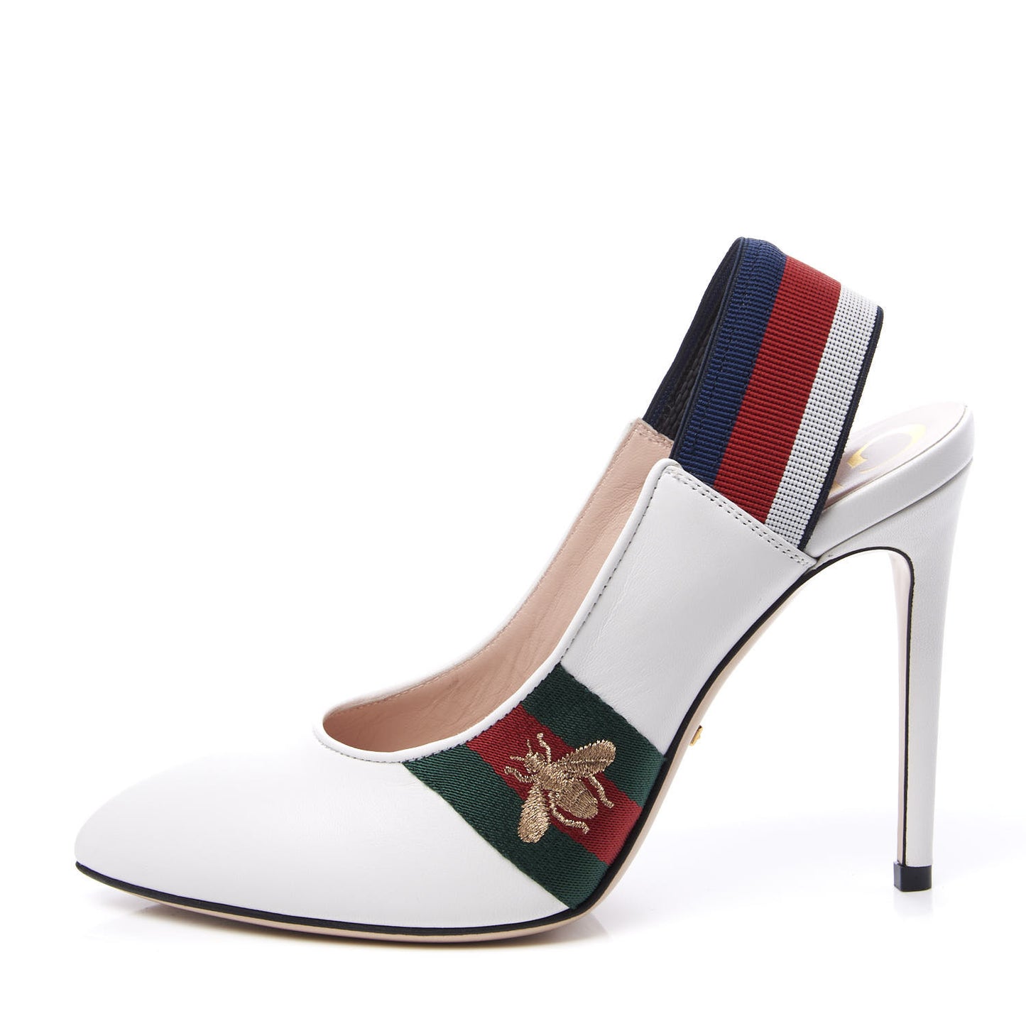 Malaga Kid Web Sylvie High Heel Slingback Pumps 37 White