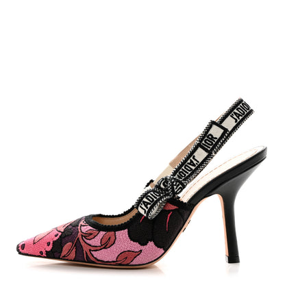 Christian Dior Canvas Embroidered J'Adoir Slingback 100mm Pumps 36.5 Pink Purple 1 of 8