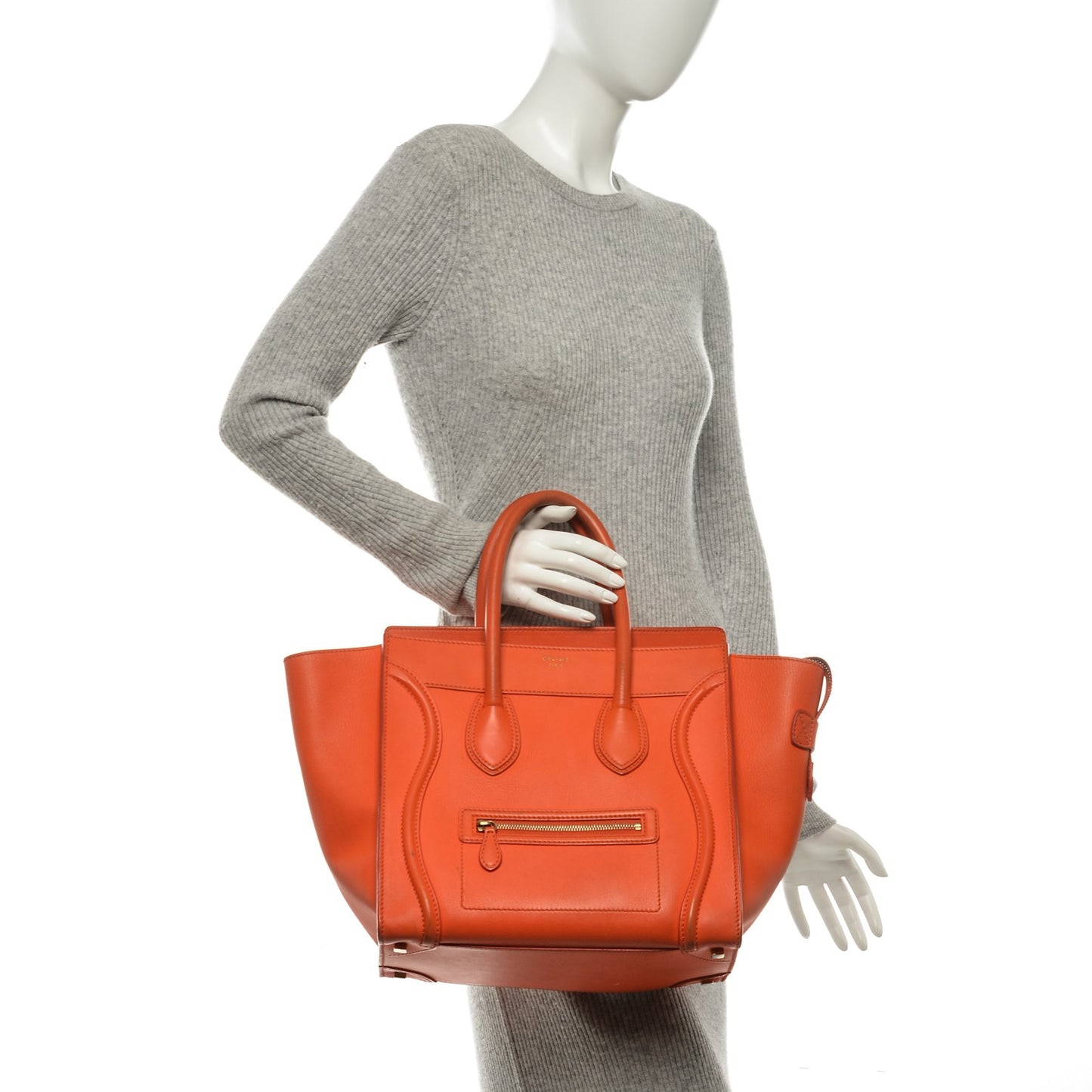 Smooth Calfskin Mini Luggage Bright Orange