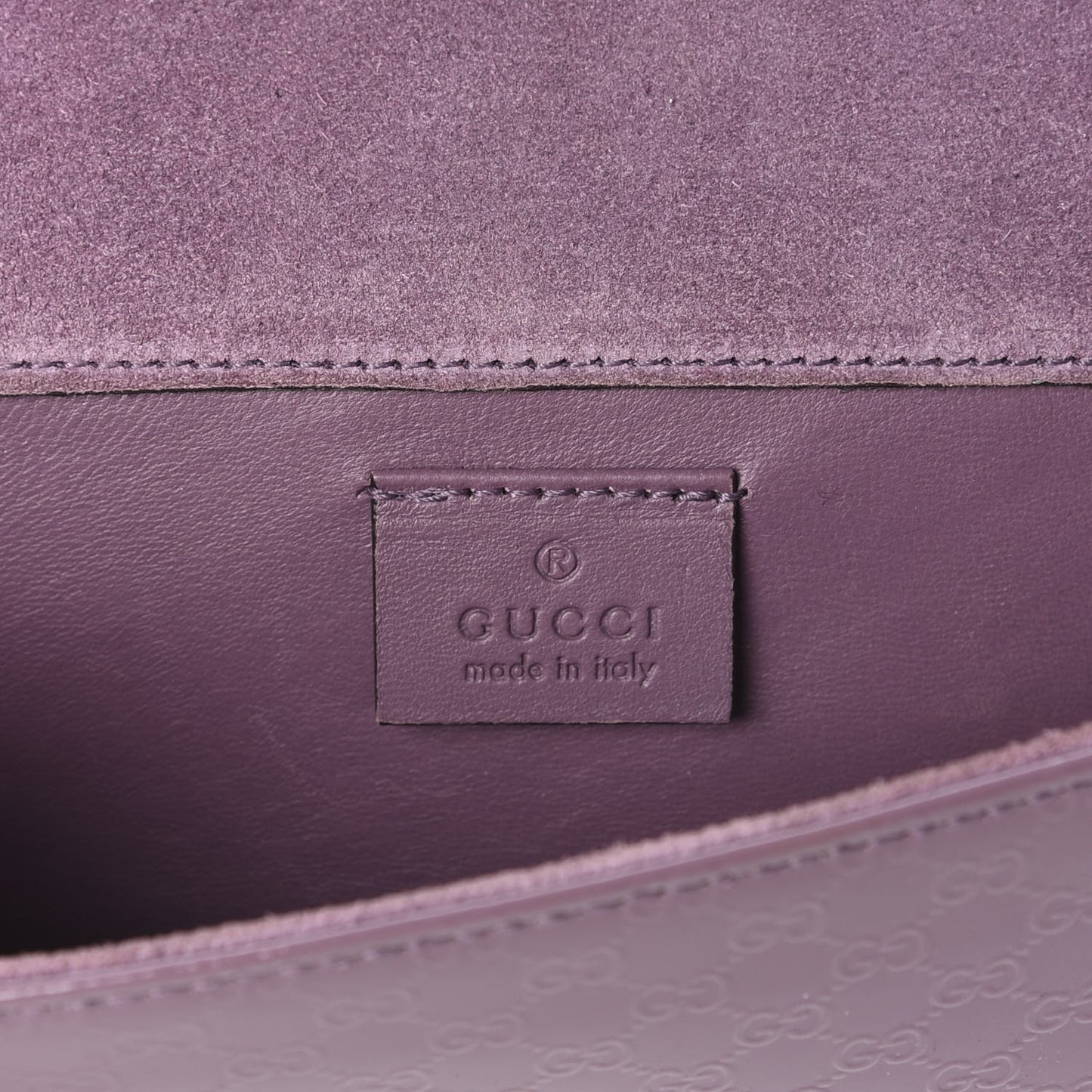 Patent Microguccissima Small Broadway Clutch Argyle Lavender