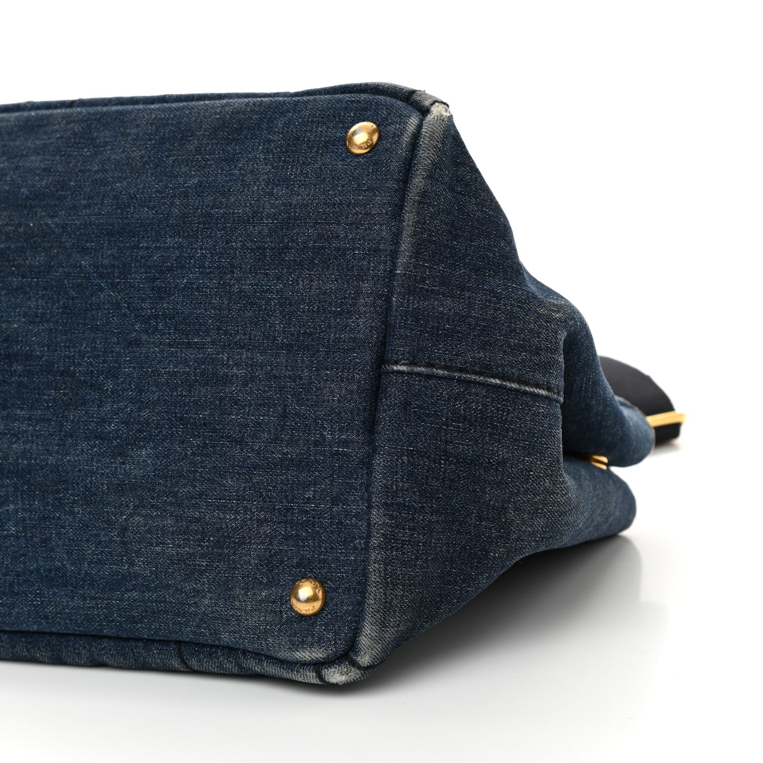 Prada Denim Logo Tote Bleu 10 of 11