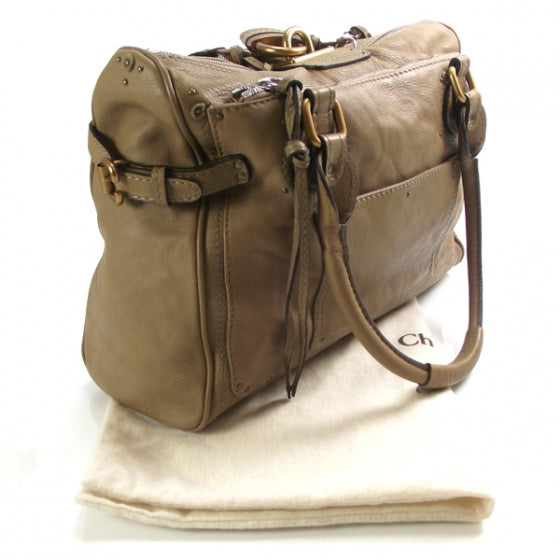 Chloe Leather Paddington Large Tote Taupe 3 of 17