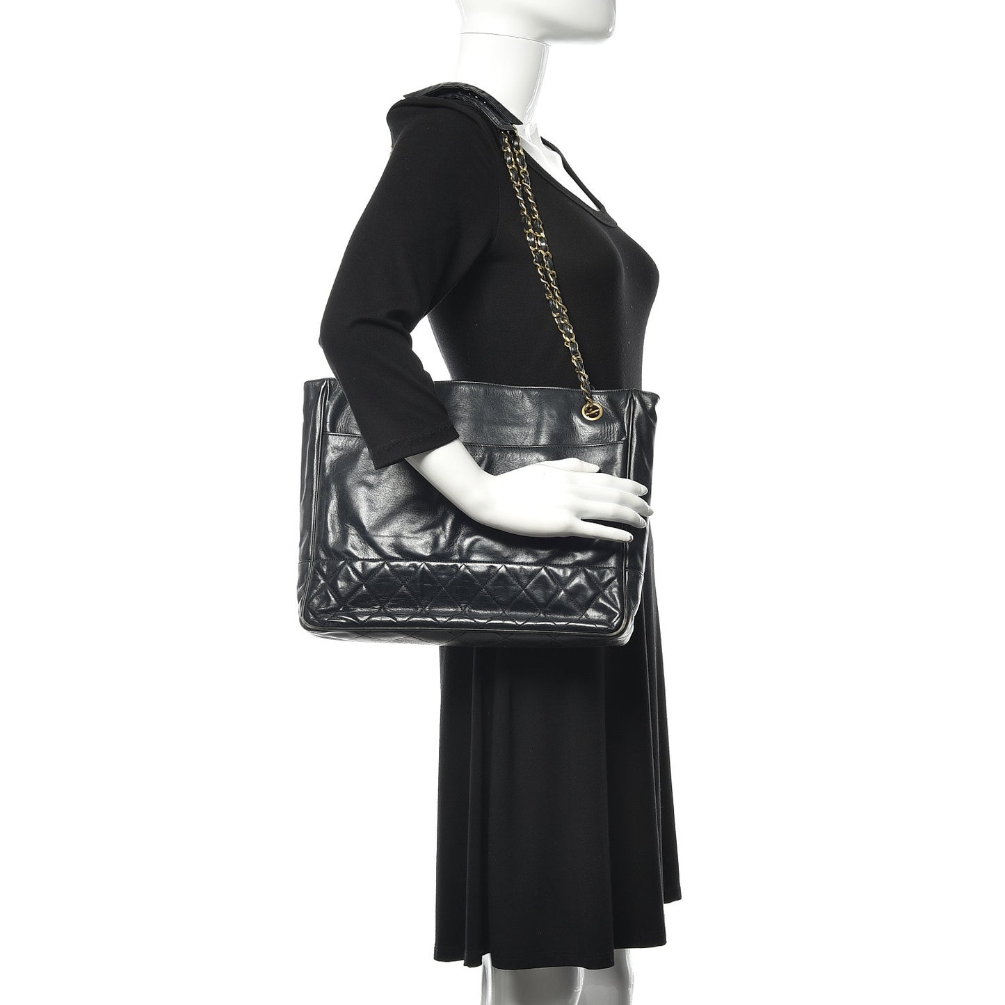 Lambskin Shopping Tote Navy