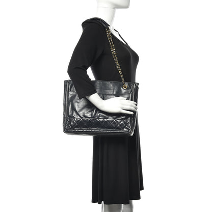 Chanel Lambskin Shopping Tote Navy 2 of 11