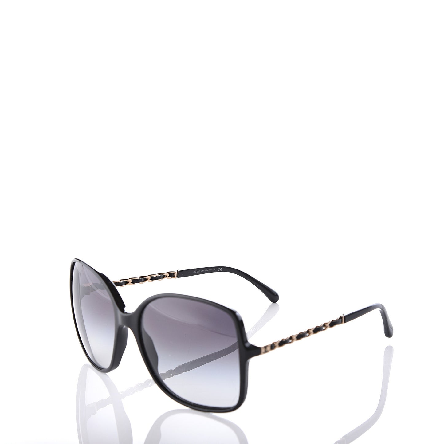 Lambskin Square Chain Sunglasses 5210-Q Black