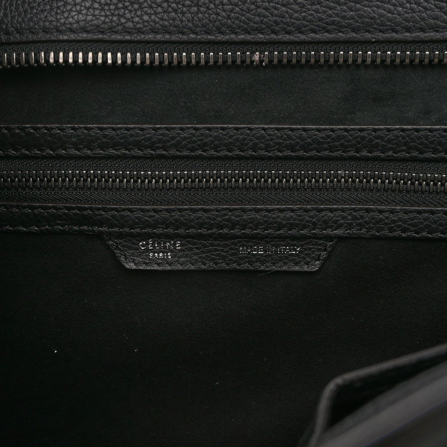 Celine Drummed Calfskin Mini Luggage Black 6 of 10
