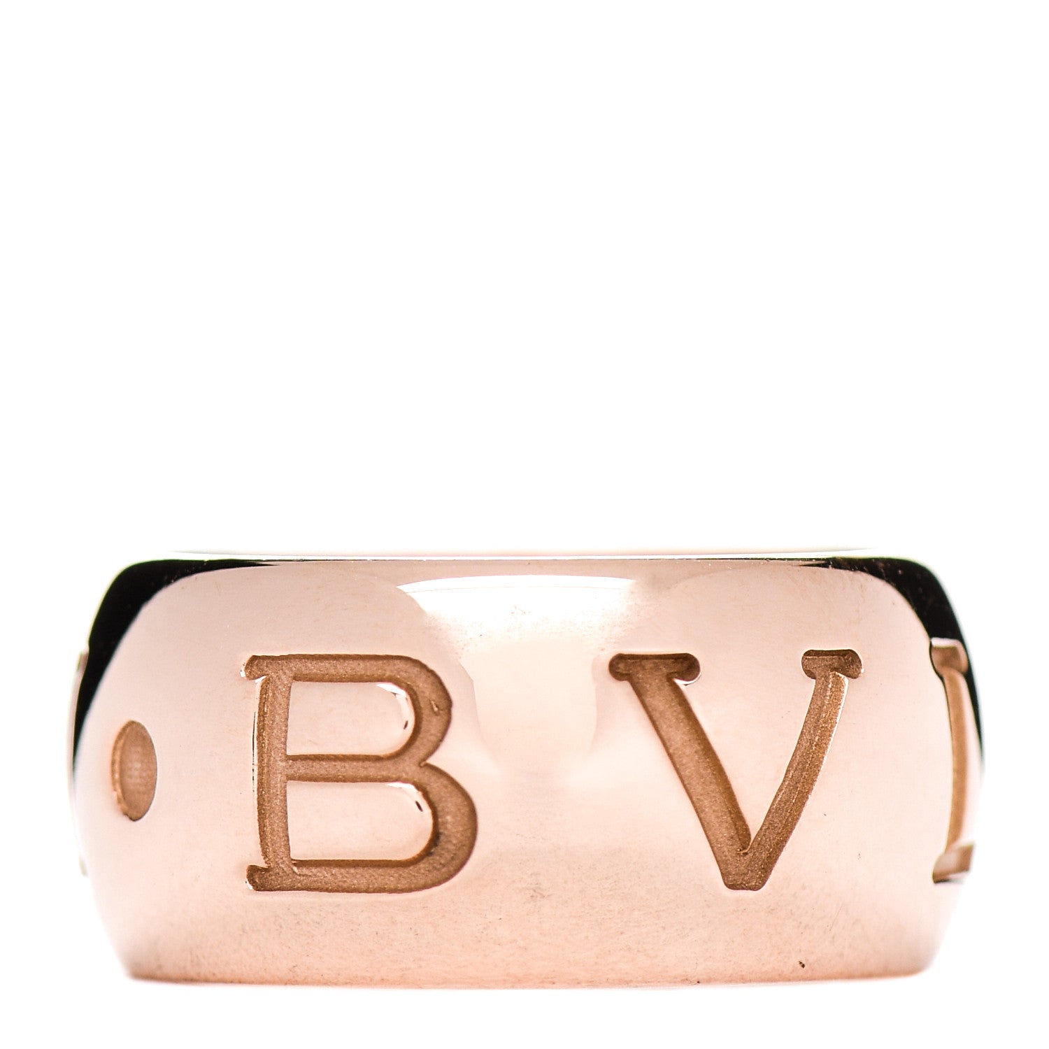 Bulgari 18K Rose Gold Monologo Band Ring 54 7 1 of 5