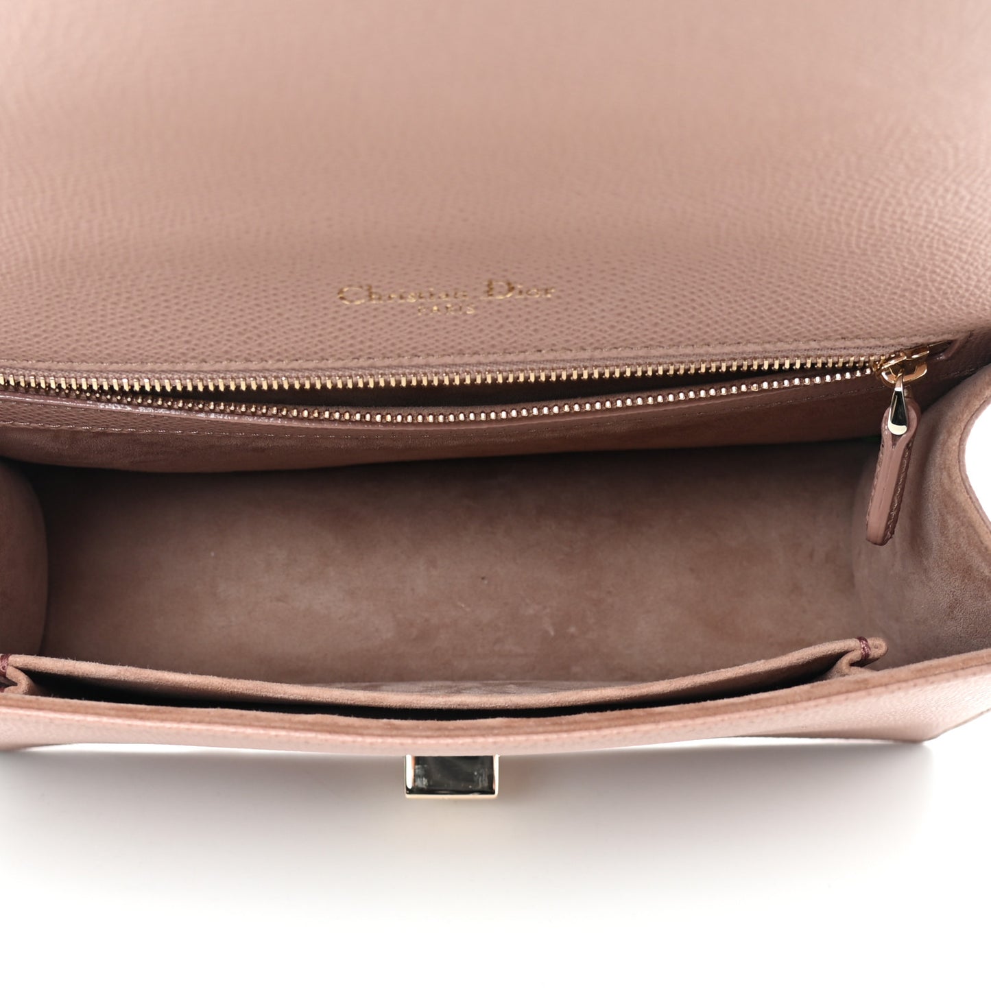 Grained Calfskin Medium Diorama Flap Bag Nude
