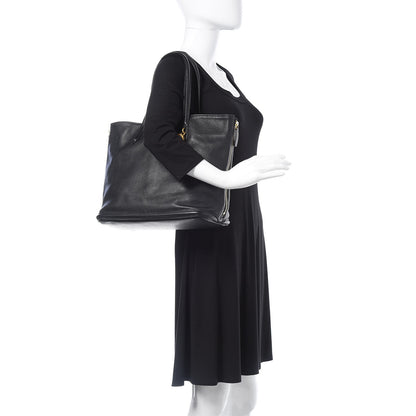 Alexander McQueen Pebbled Calfskin Skull Padlock Tote Black 2 of 11