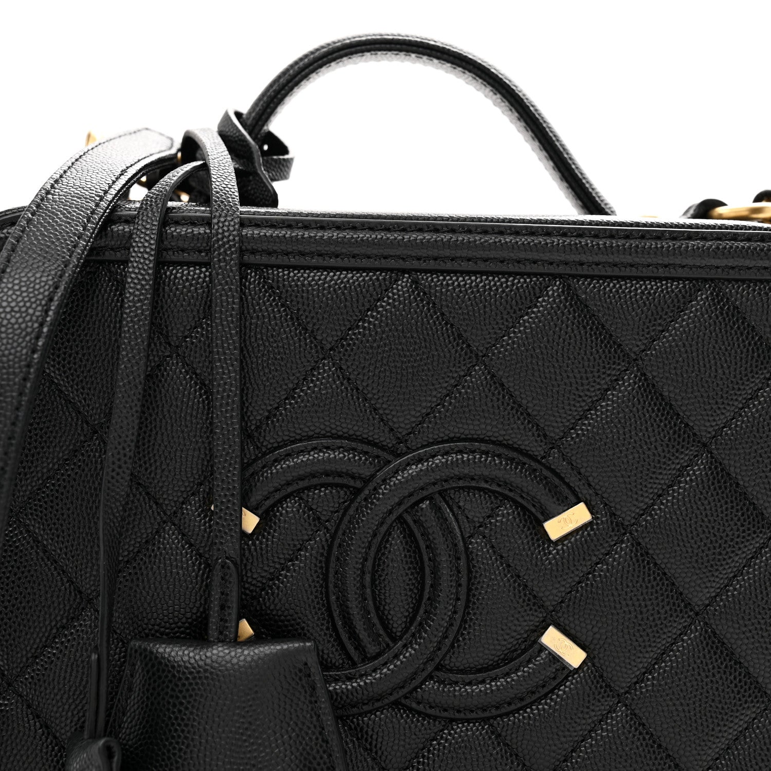 Chanel Caviar Quilted Medium CC Filigree Vanity Case Black 7 of 9
