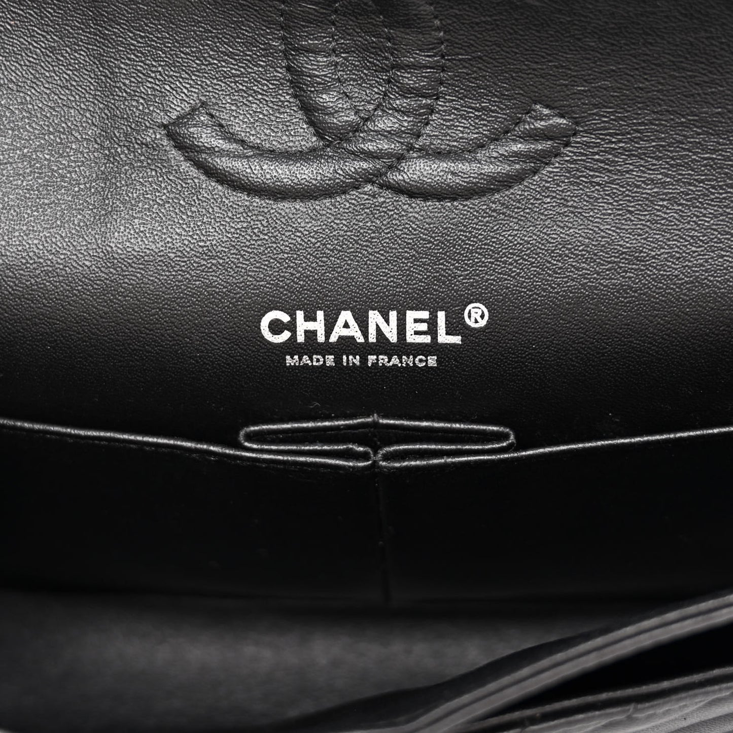 Lambskin Chevron Quilted Medium Double Flap So Black