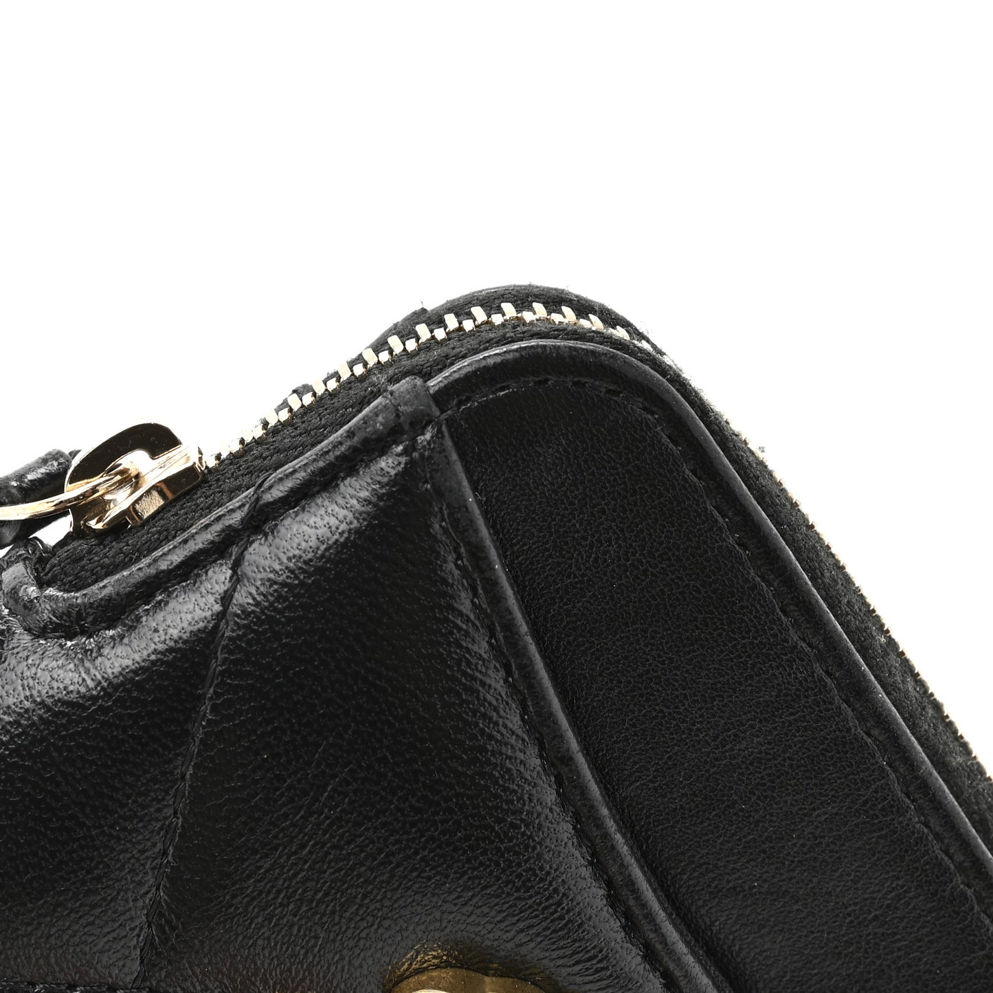 Lambskin Quilted Chanel 19 Zip Card Holder Wallet Black