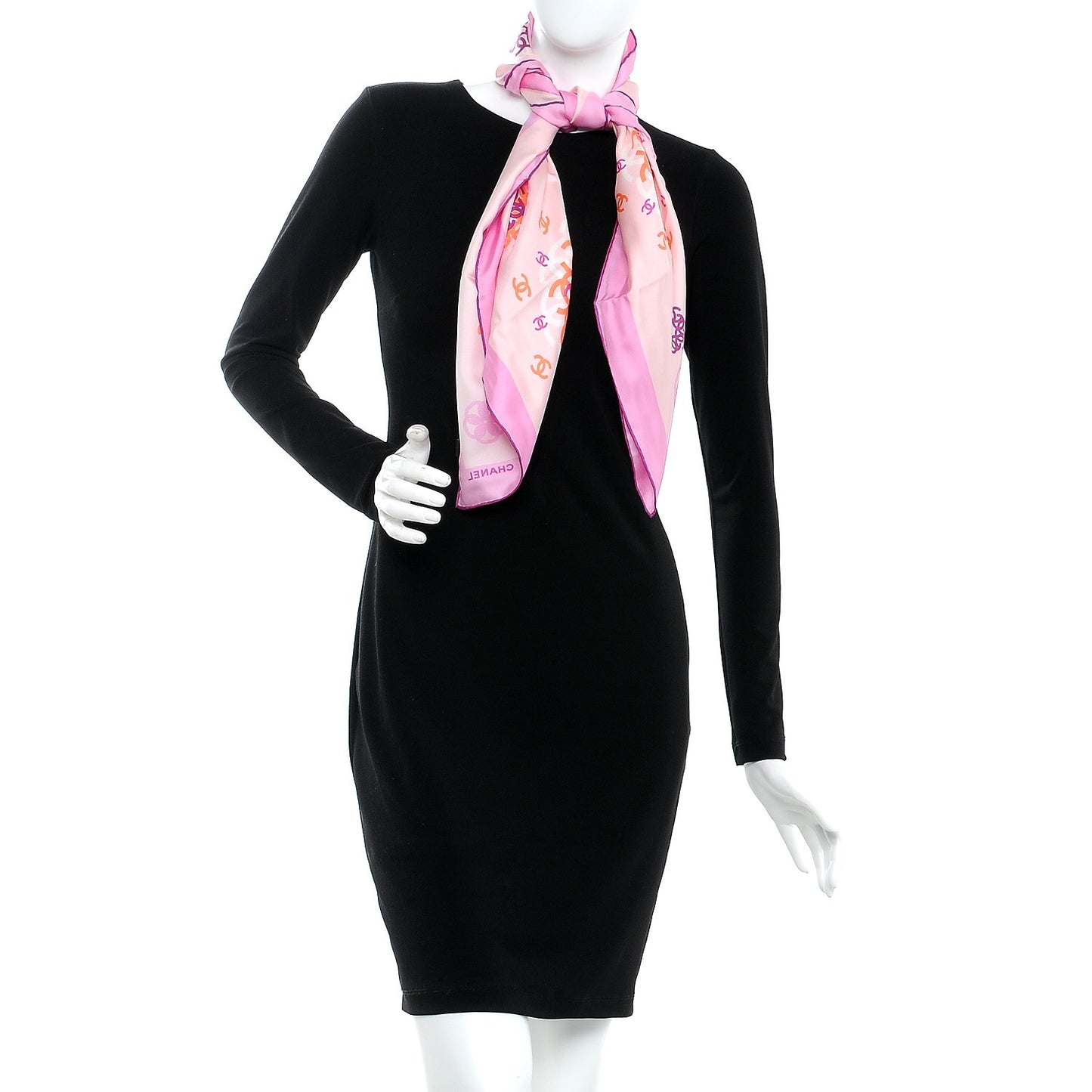 Silk CC Square Scarf Poudre Rose