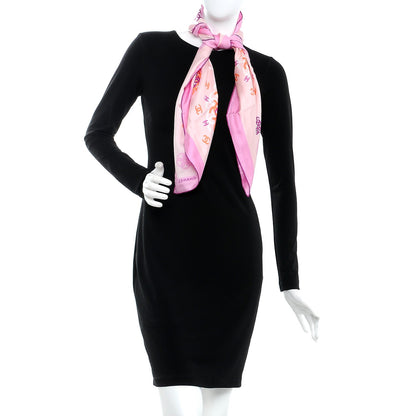 Chanel Silk CC Square Scarf Poudre Rose 2 of 5