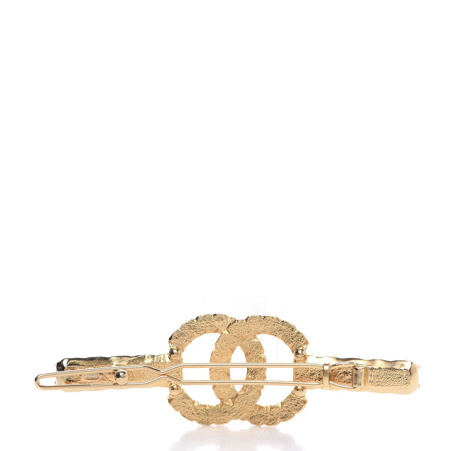 Chanel Crystal Over The Rainbow CC Hair Clip Barrette Gold Multicolor 2 of 4