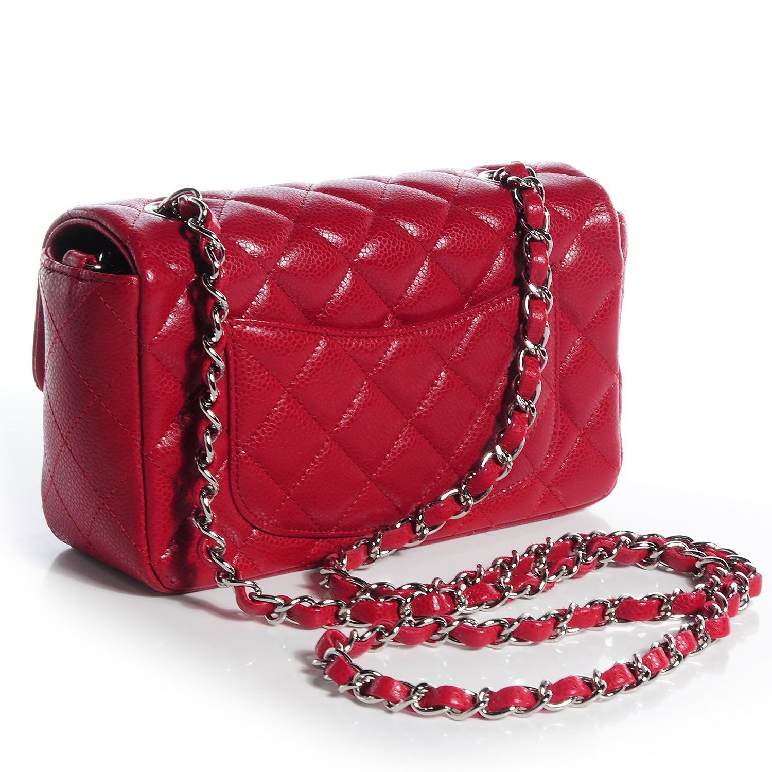 Chanel Caviar Quilted Mini Flap Red 3 of 9