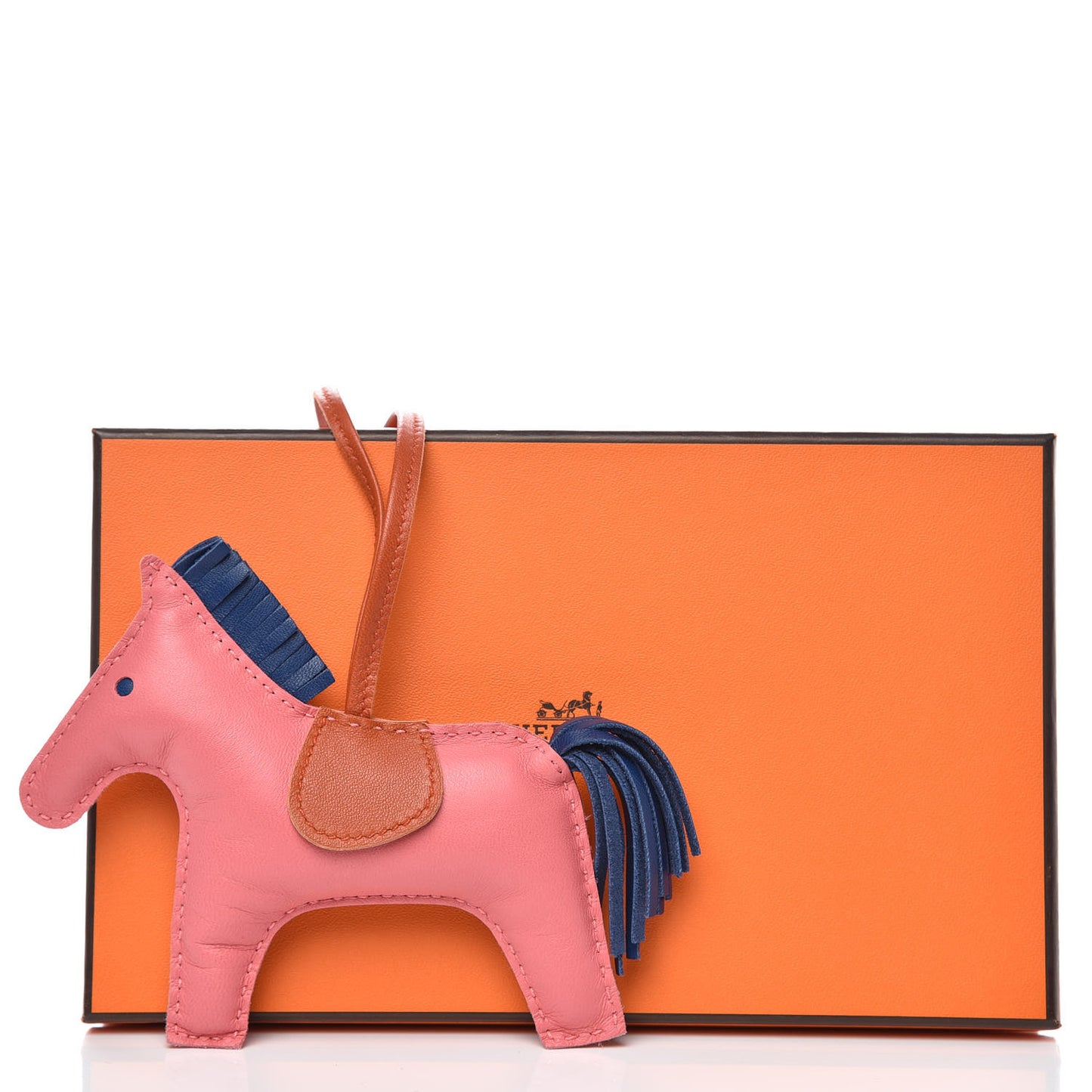 Milo Lambskin Grigri Rodeo Bag Charm MM Rose Azalee Cornaline Bleu De Malte