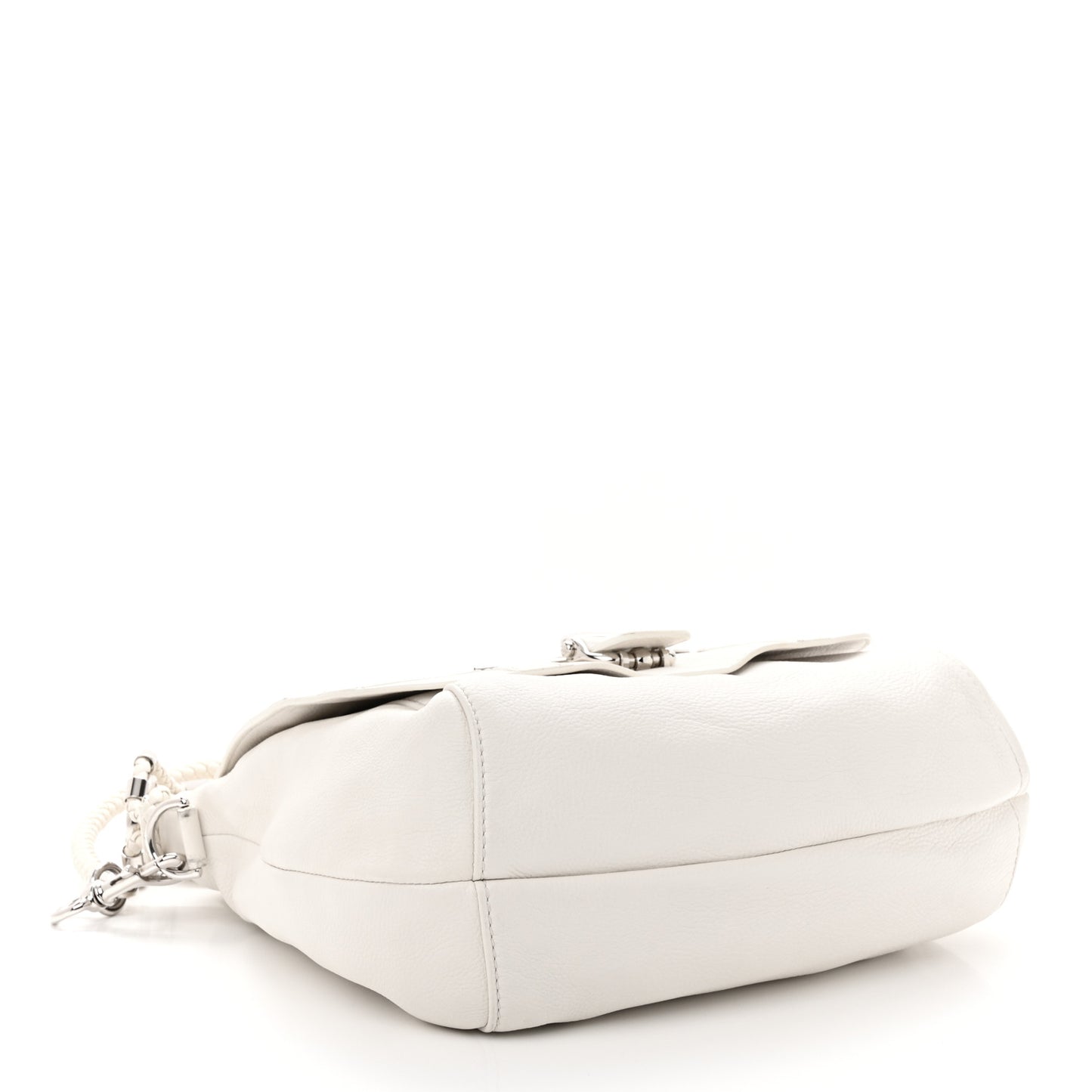 Calfskin Techno Horsebit Large Flap White