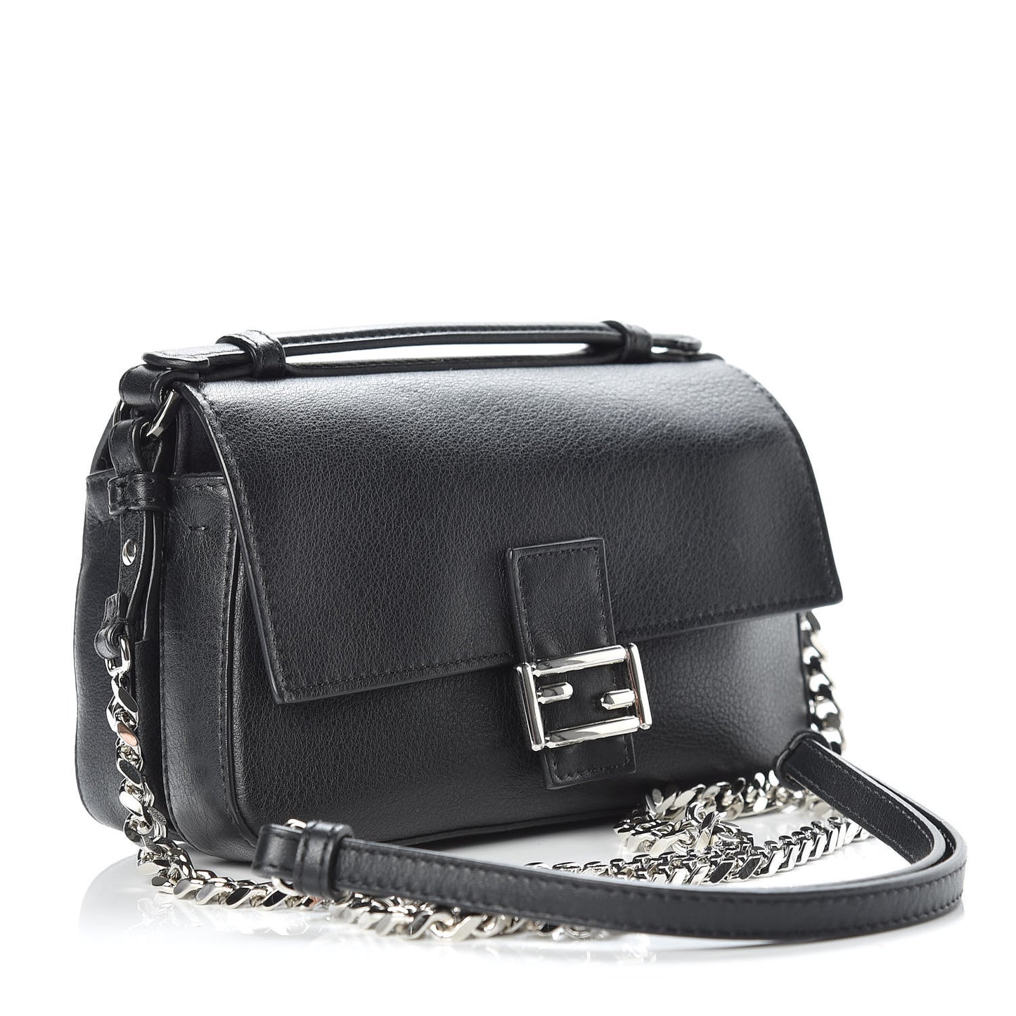 Vitello Dolce Elaphe Monster Eyes Micro Double Baguette Black Naturale
