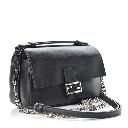 Fendi Vitello Dolce Elaphe Monster Eyes Micro Double Baguette Black Naturale 3 of 10