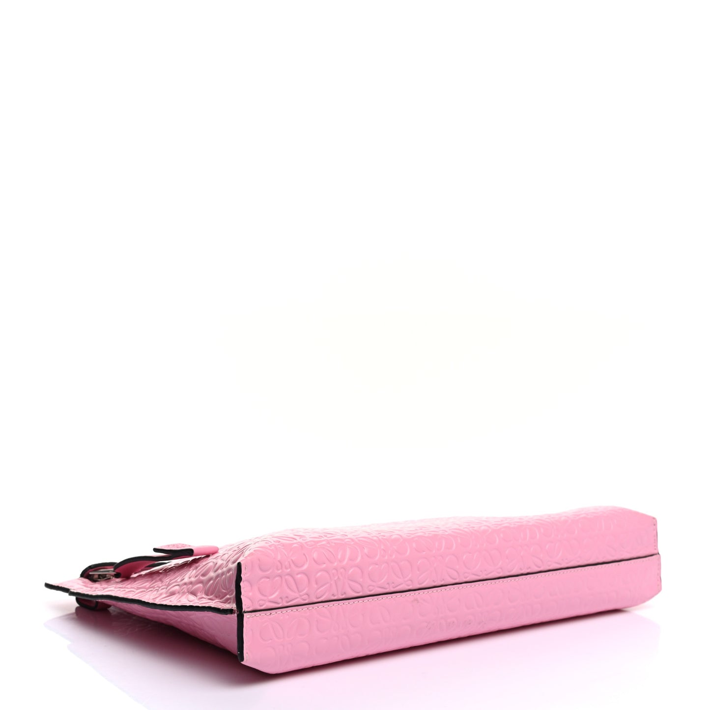 Calfskin Embossed Repeat T Pouch Pink