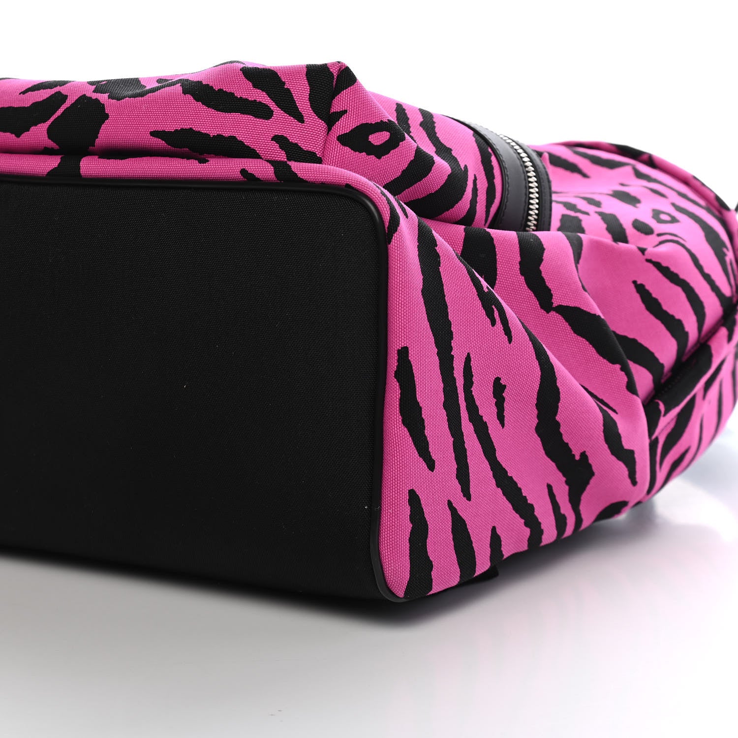 Saint Laurent Canvas Zebra Print City Backpack Pink Black 9 of 9