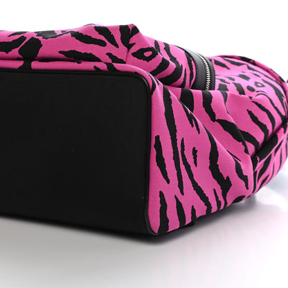 Saint Laurent Canvas Zebra Print City Backpack Pink Black 9 of 9
