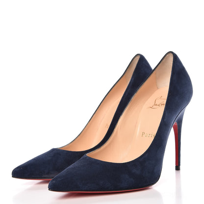 Christian Louboutin Veau Velours Alminette 100 Pumps 36.5 Marine 3 of 13