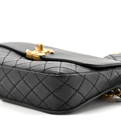 Chanel Calfskin Quilted Multi Pouching Flap And Coin Purse Black 9 of 10
