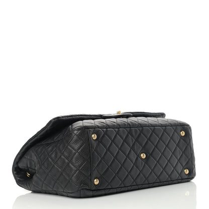 Chanel Calfskin Quilted XXL Travel Flap Bag Black 4 of 9