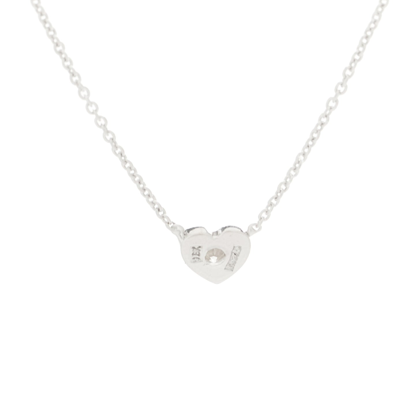 18K White Gold Diamond Heart Pendant Necklace