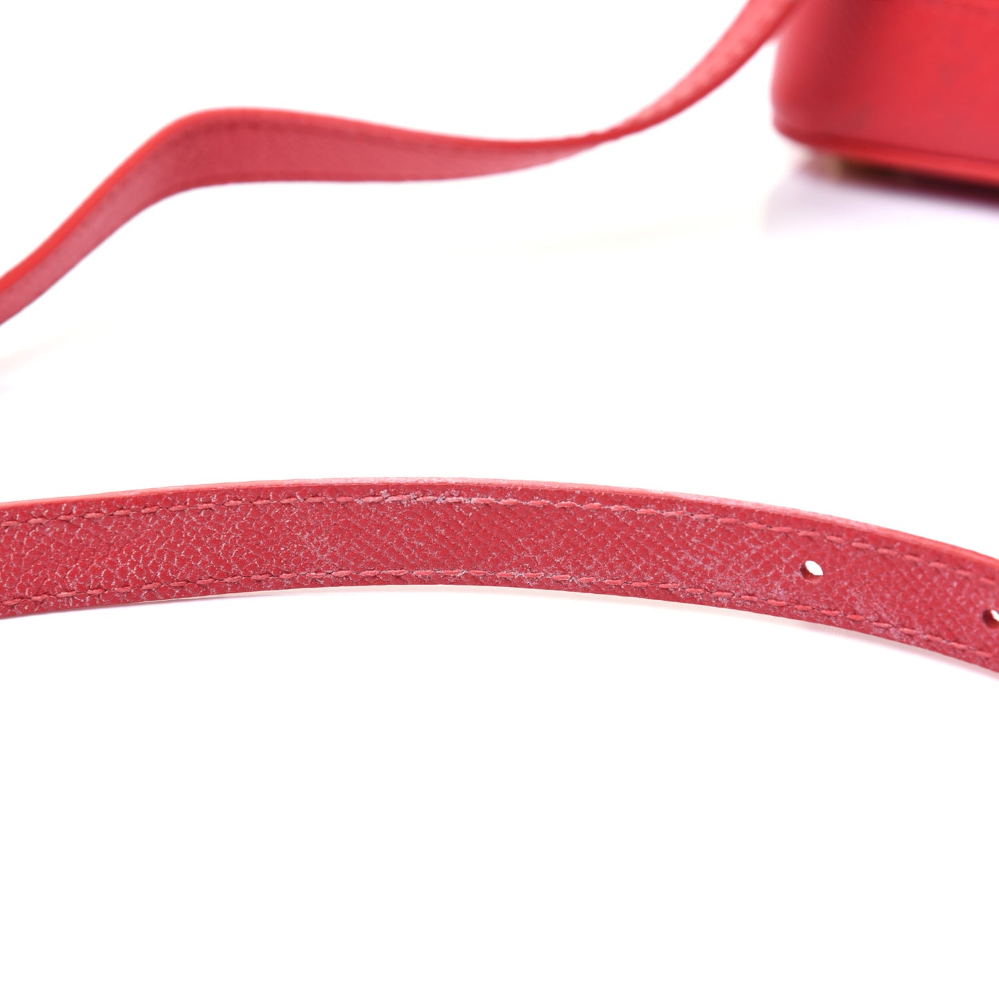 Grained Calfskin XXS Ville Top Handle Bag Rouge Coquelicot