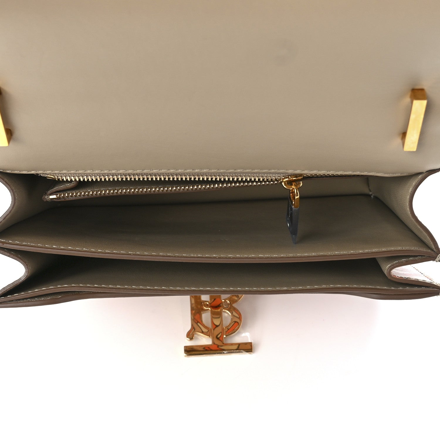 Burberry Calfskin Monogram Small TB Bag Bright Orange 5 of 10