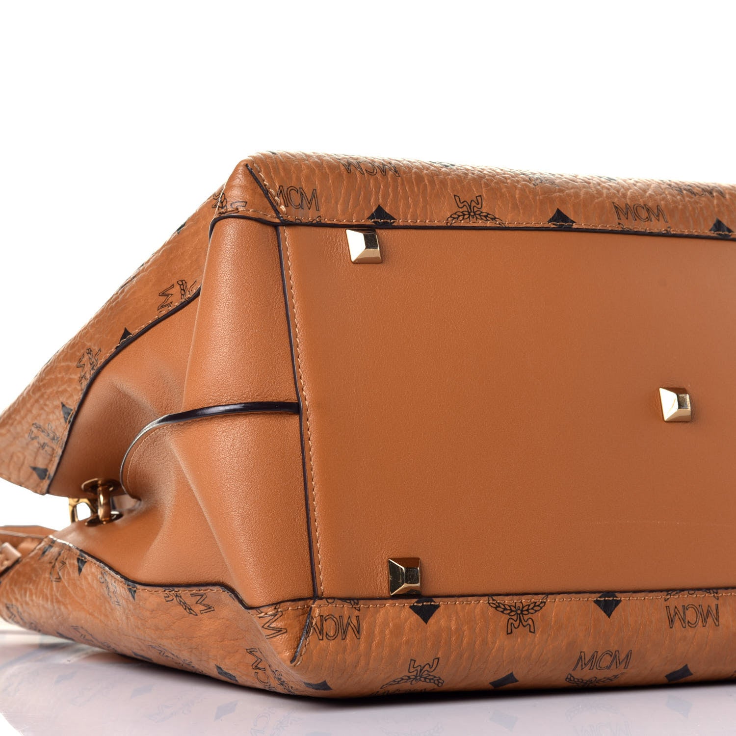 MCM Visetos Large Essential Tote Cognac 8 of 9