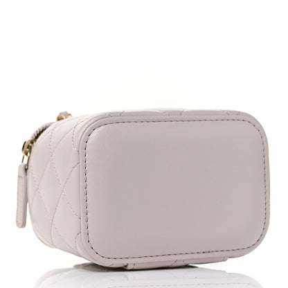 Chanel Lambskin Quilted Pearl Crush Mini Vanity Case With Chain Light Purple 4 of 9