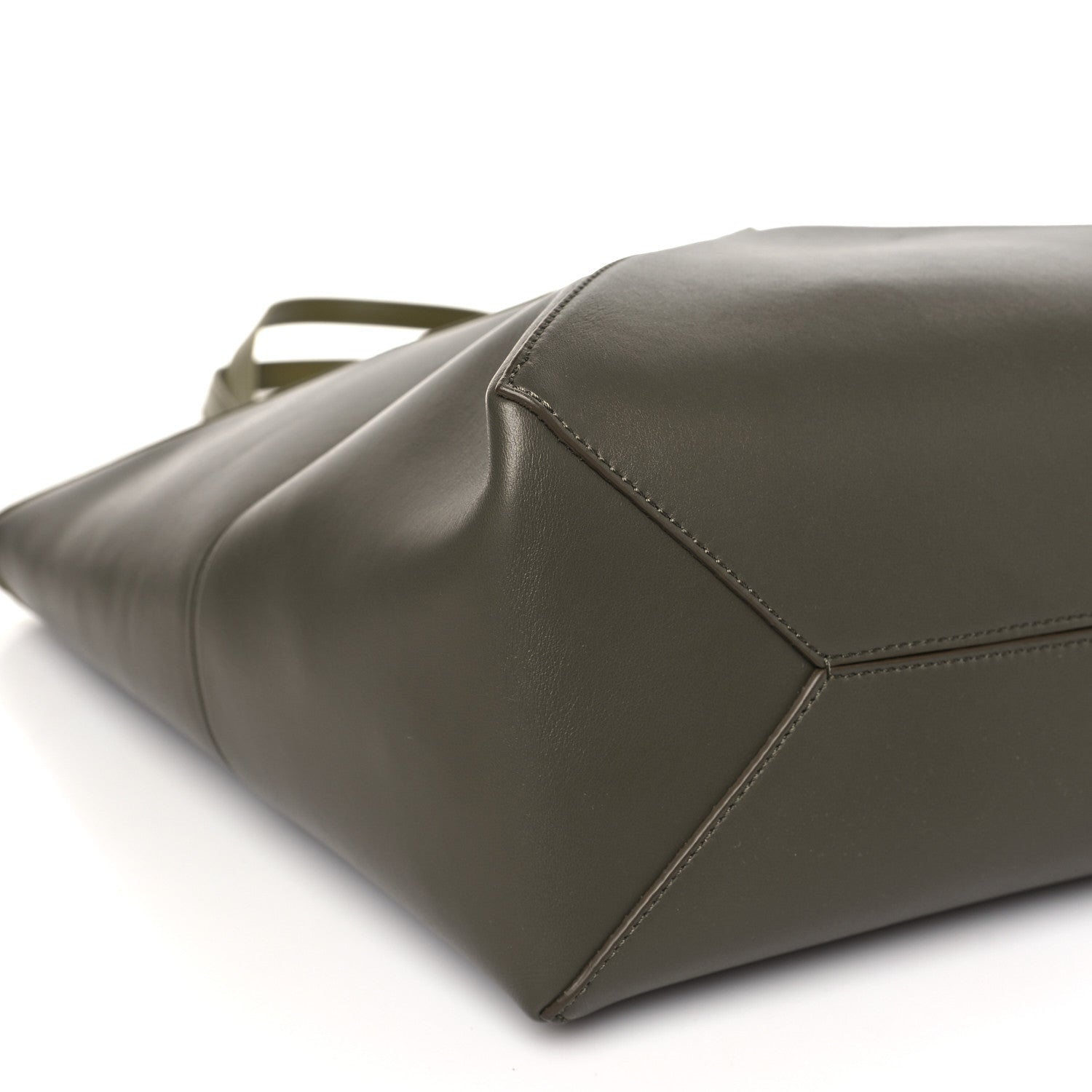 Loewe Shiny Calfskin Medium Puzzle Fold Tote Dark Khaki Green 7 of 8