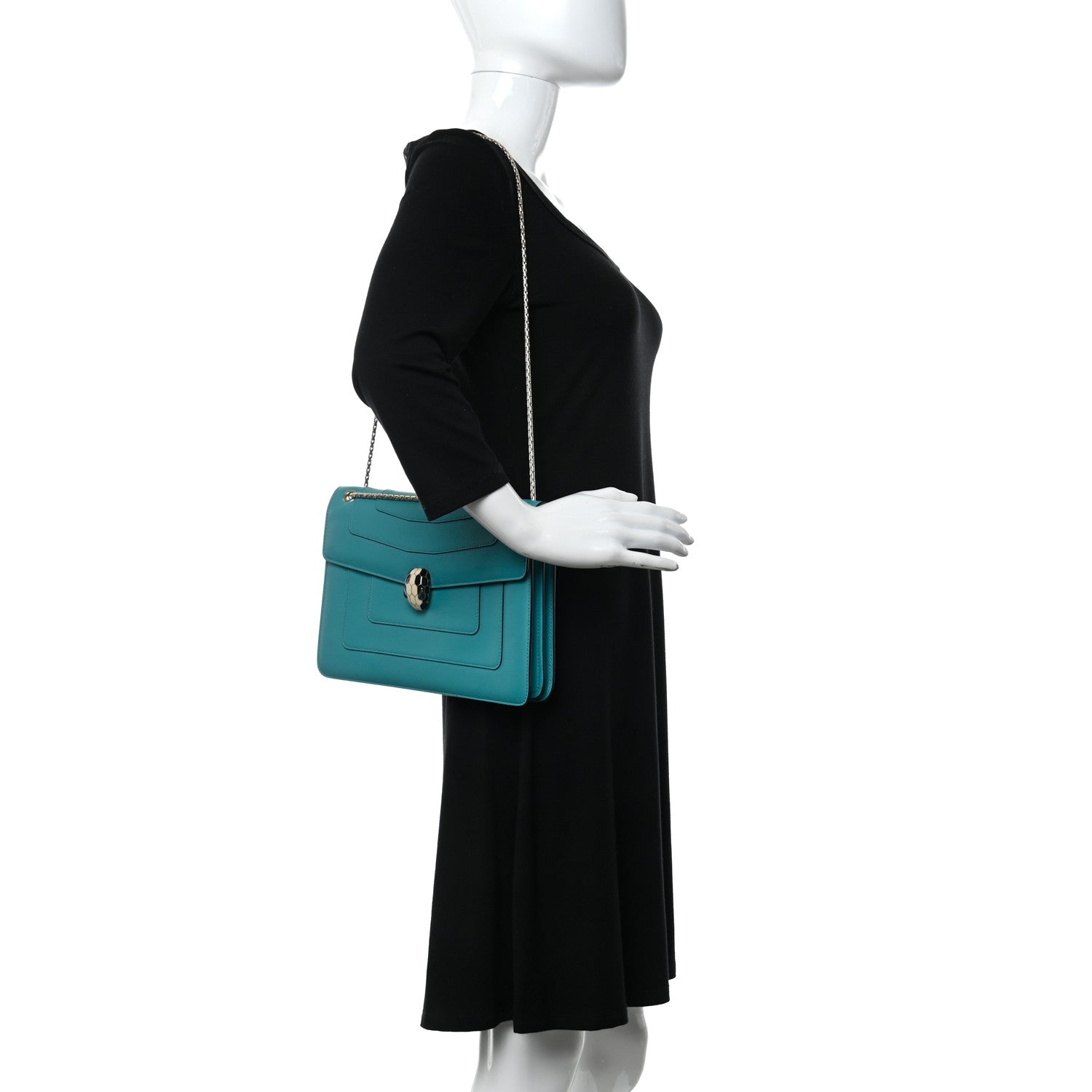 Bulgari Calfskin Serpenti Forever Shoulder Bag Emerald Green 2 of 19