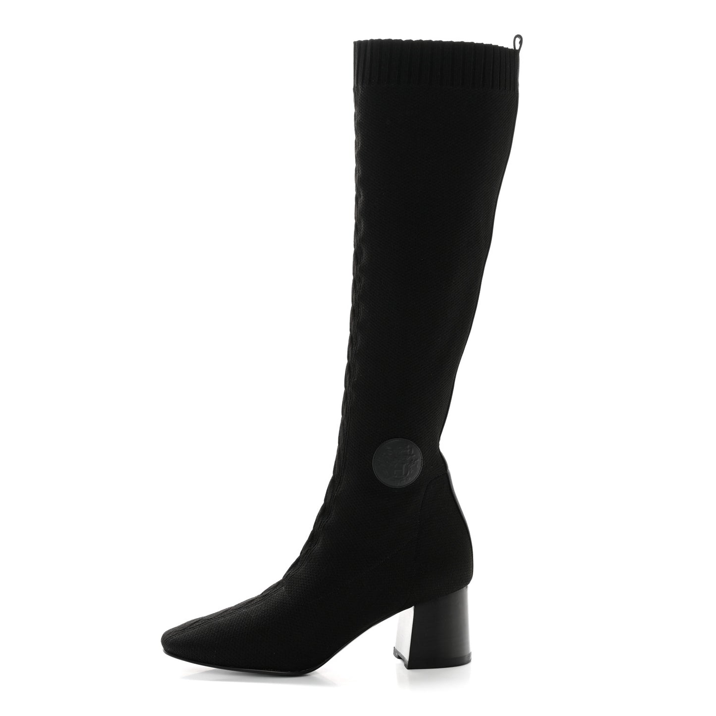 Knit Calfskin Fontaine 60 Boots 40 Black