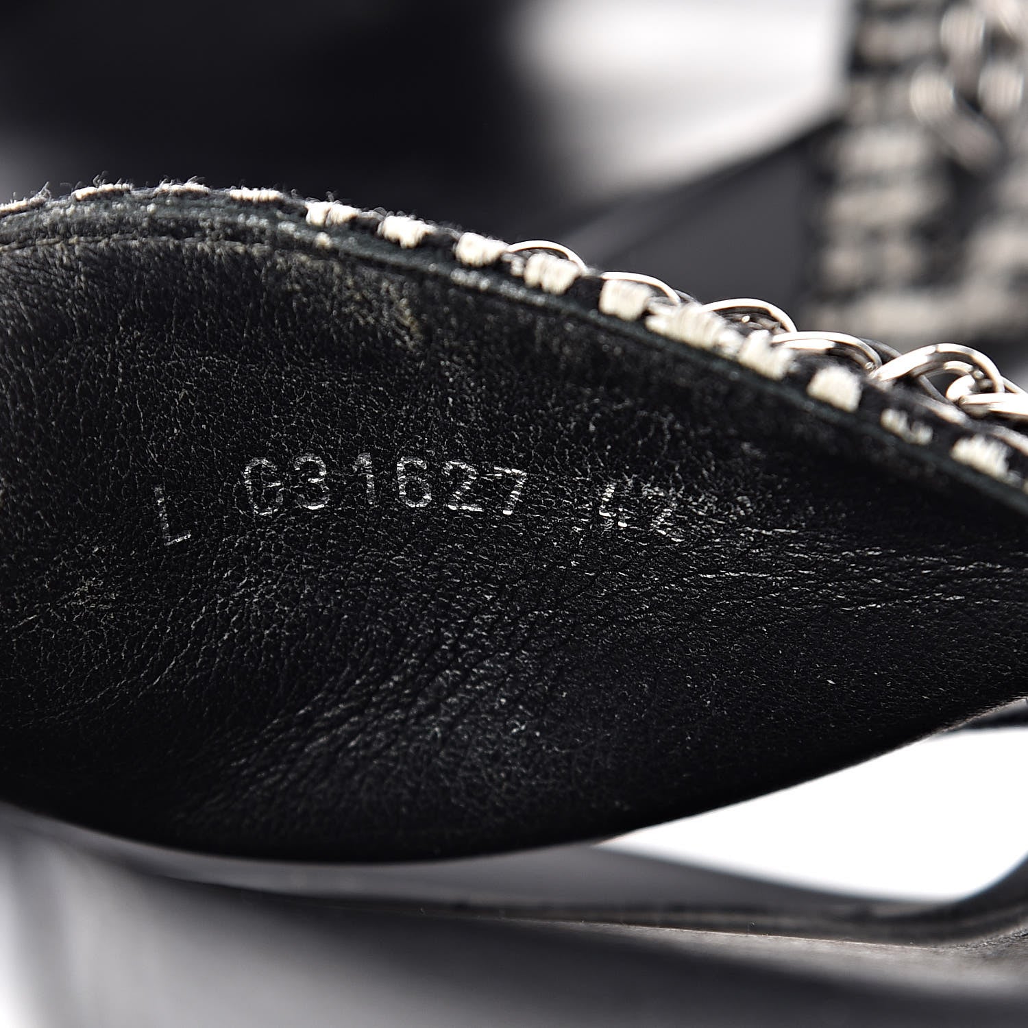 Chanel Tweed Lambskin Chain Flat Sandals 42 Black Multicolor 7 of 12