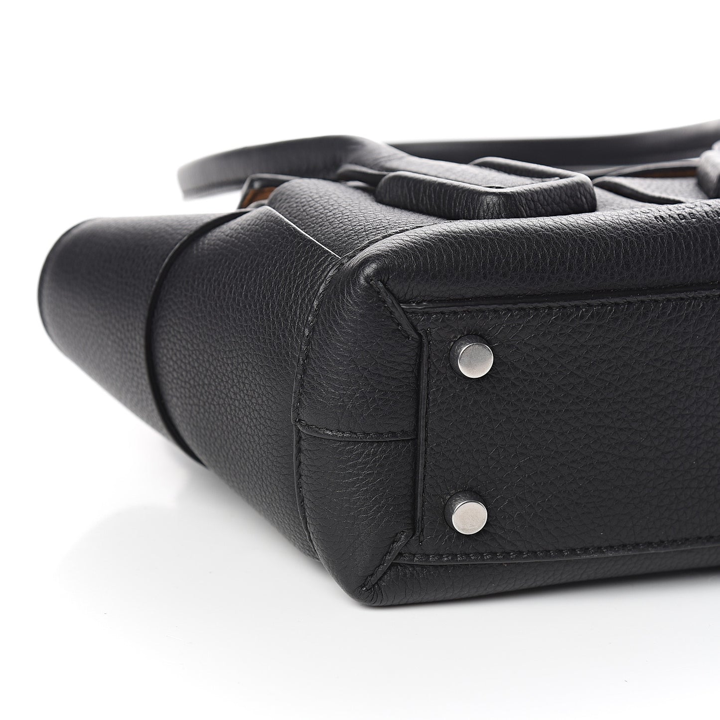 Grained Calfskin Mini Maxi Intrecciato Arco 33 Black