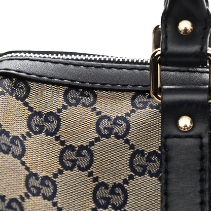 Gucci Monogram Vintage Web Medium Boston Gold Navy 14 of 15