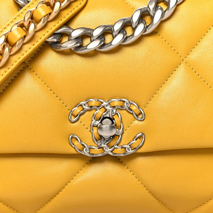 Chanel Lambskin Quilted Medium Chanel 19 Flap Yellow 8 of 10