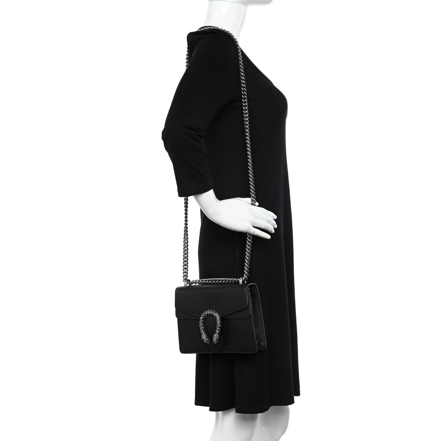 Gucci Calfskin Mini Dionysus Shoulder Bag Black 2 of 12